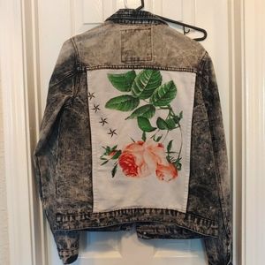 Reason Rose Acid Wash Denim Jacket